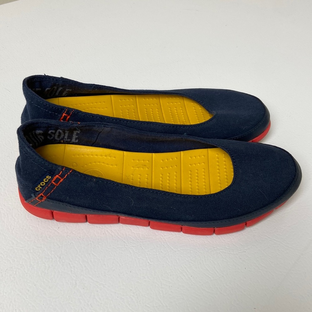 Crocs blue fabric shoes 9